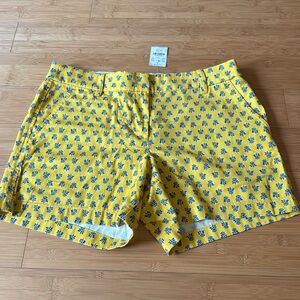 Jcrew Classic chino city fit Yellow Floral Women's Shorts size 8
